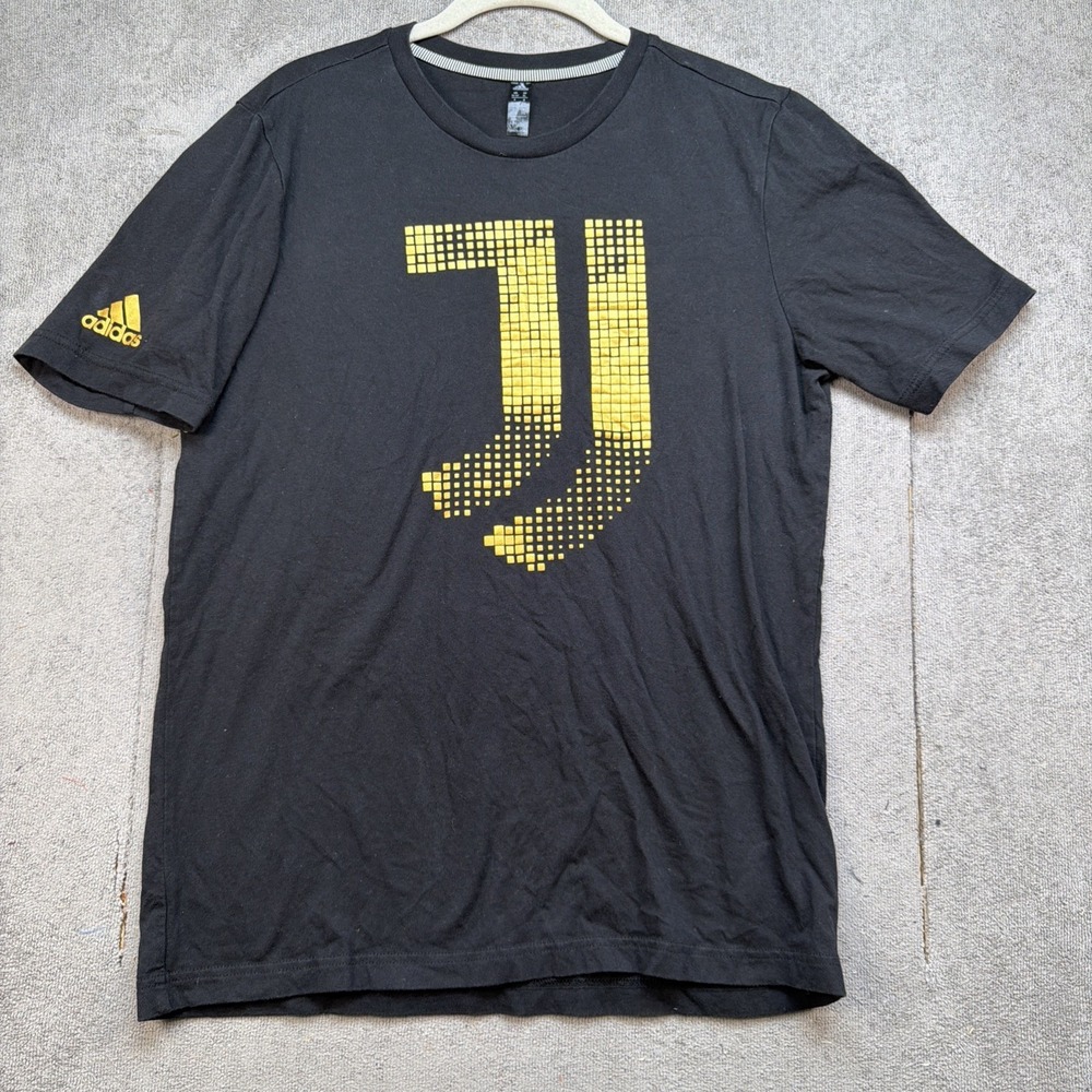 Adidas Juventus T Shirt Black Gold Logo‎ Youth XL Soccer Tee